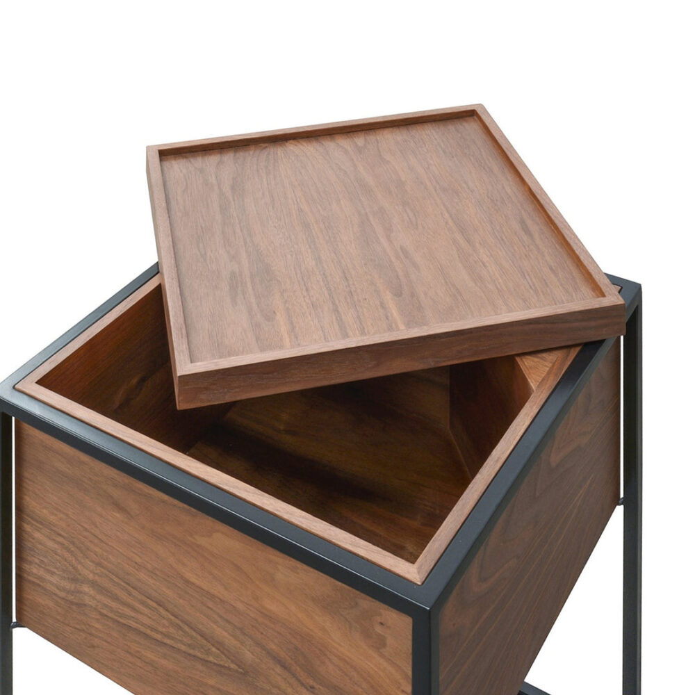 Cane Scandinavian Side Table - Walnut - Image 4