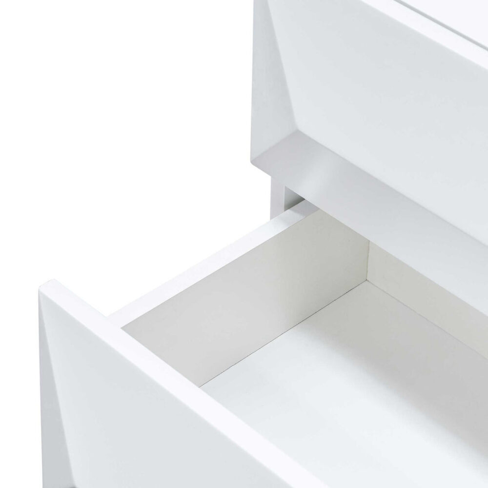 Olson Wooden Side Table - White with Gold Legs - Image 6