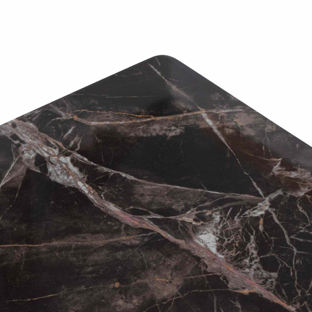Allison Bedside Table - Black with Porcelain Marble Top - Image 7