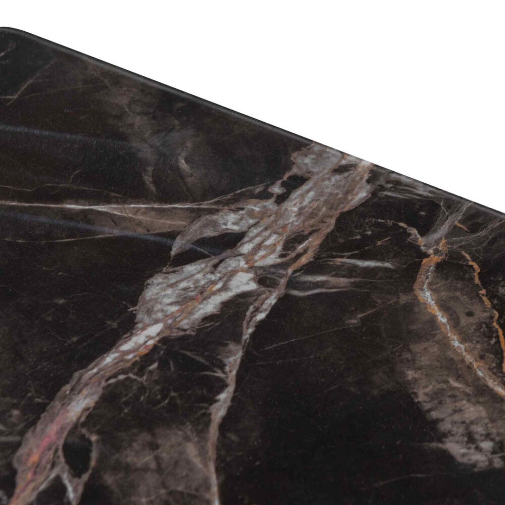 Allison Bedside Table - Black with Porcelain Marble Top - Image 9