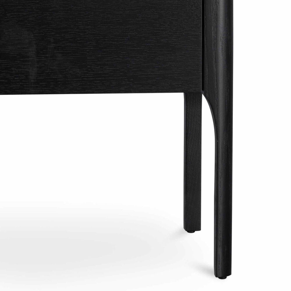 Allison Bedside Table - Black with Porcelain Marble Top - Image 6