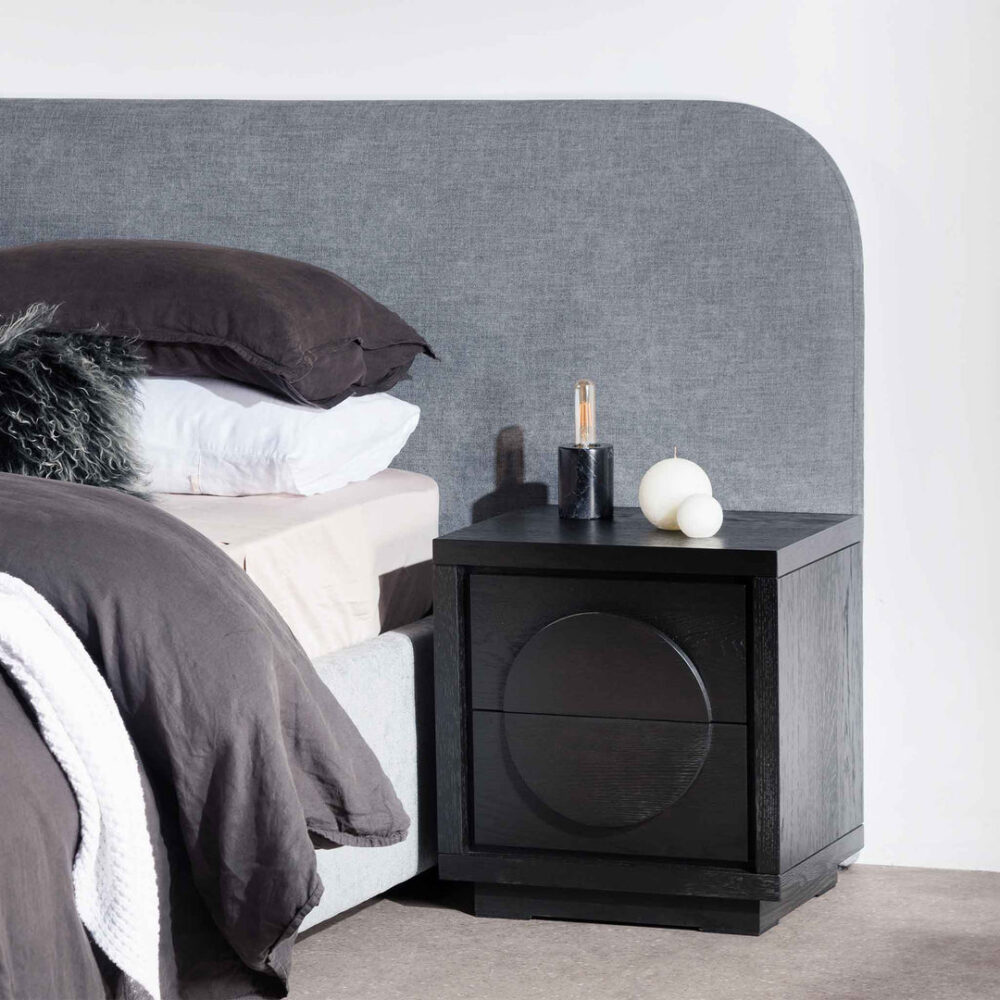 Bonnie Bedside Table - Textured Espresso Black - Image 3