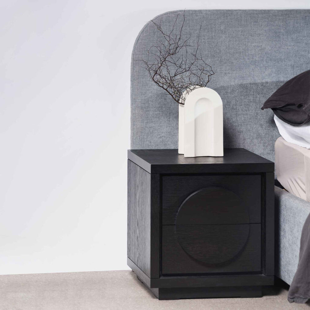 Bonnie Bedside Table - Textured Espresso Black - Image 2