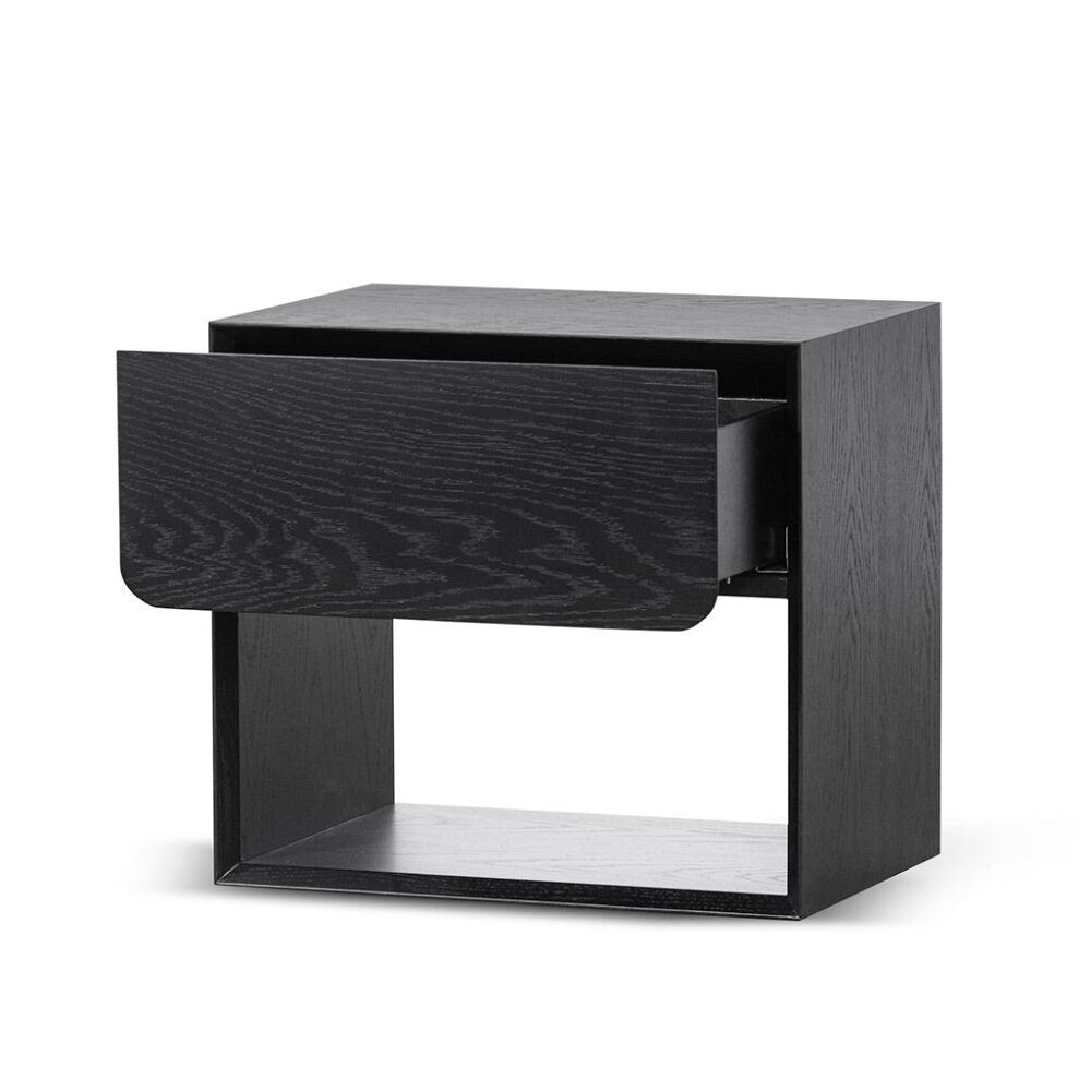 Lonny Oak Bedside Table - Black - Image 3