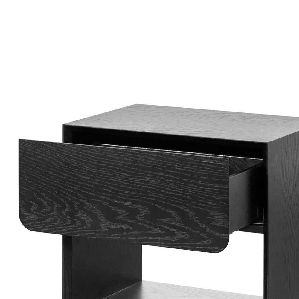 Lonny Oak Bedside Table - Black - Image 5