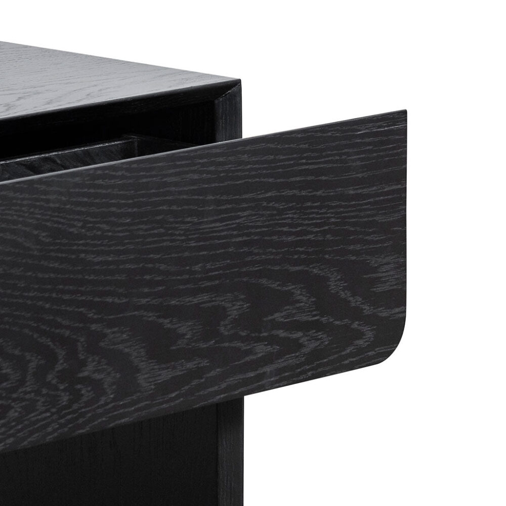 Lonny Oak Bedside Table - Black - Image 7