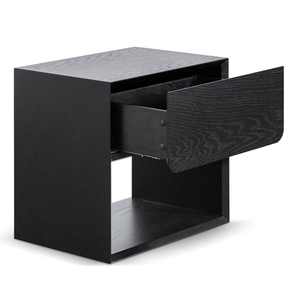 Lonny Oak Bedside Table - Black - Image 6