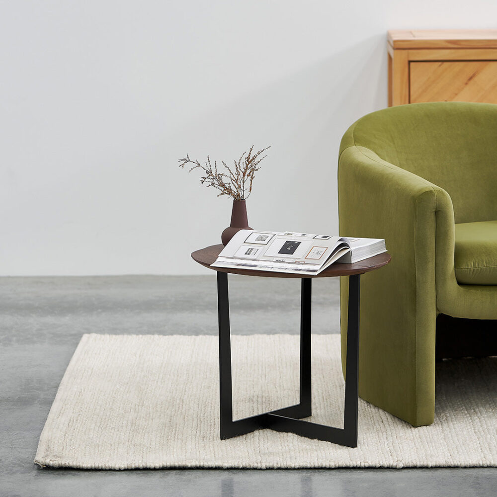 Medrano Side Table - Walnut Top and Black Leg - Image 2