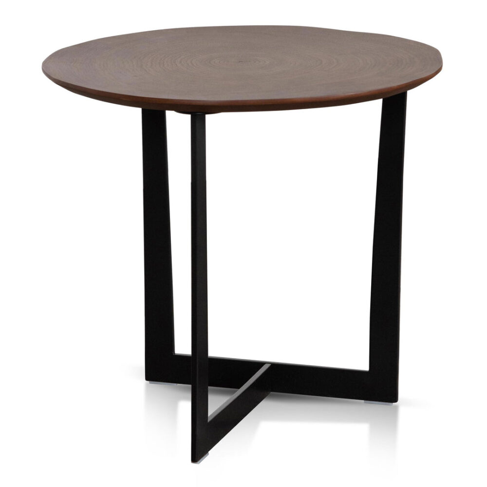 Medrano Side Table - Walnut Top and Black Leg