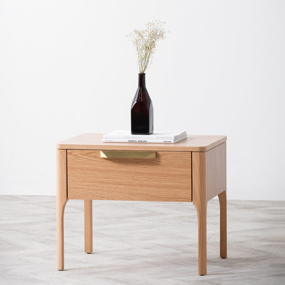 Allison Wooden Bedside Table - Natural - Image 2