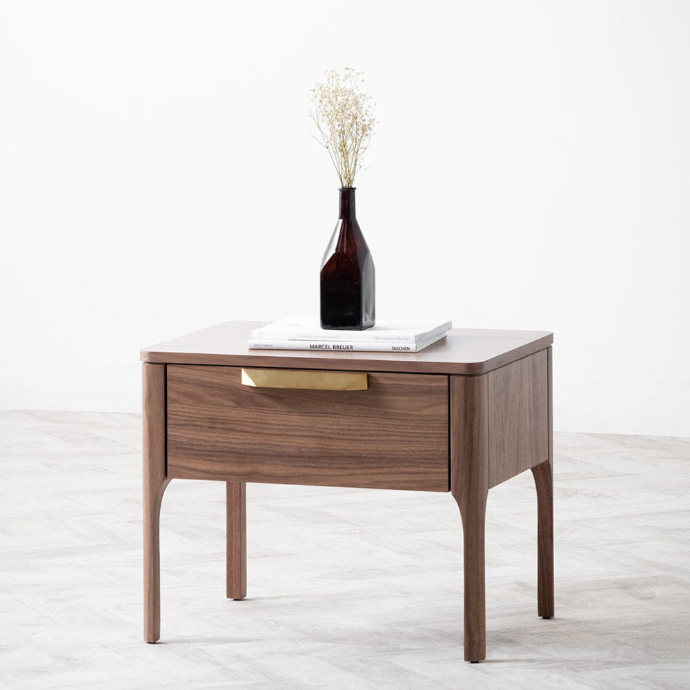 Allison Wooden Bedside Table - Walnut - Image 2