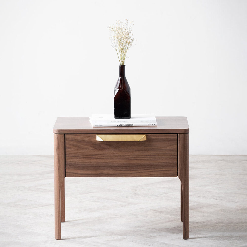 Allison Wooden Bedside Table - Walnut - Image 3