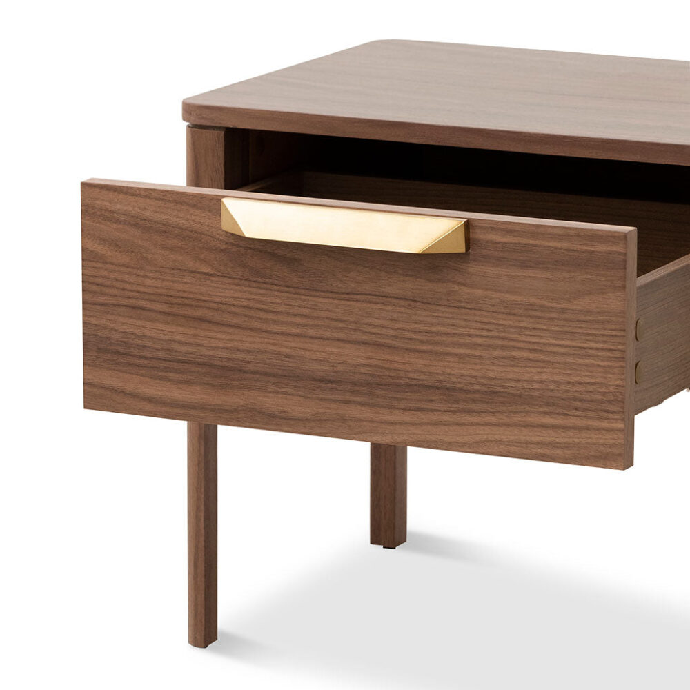 Allison Wooden Bedside Table - Walnut - Image 6