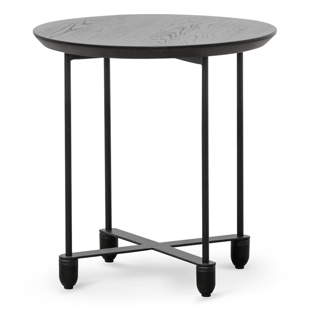 Keneth Wooden Top Side Table - Full Black - Image 3