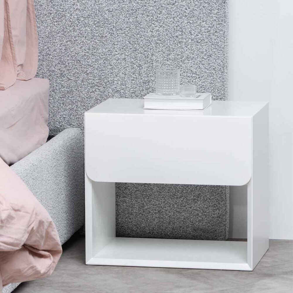 Lonny Oak Bedside Table - White - Image 3