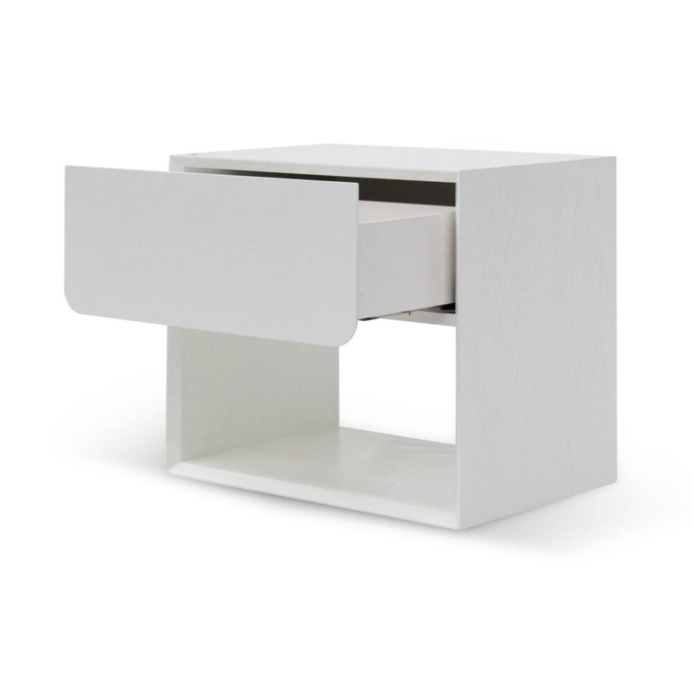 Lonny Oak Bedside Table - White - Image 4