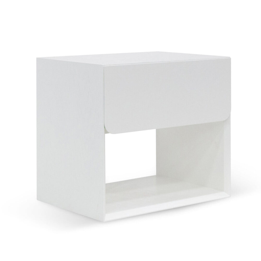 Lonny Oak Bedside Table - White - Image 9