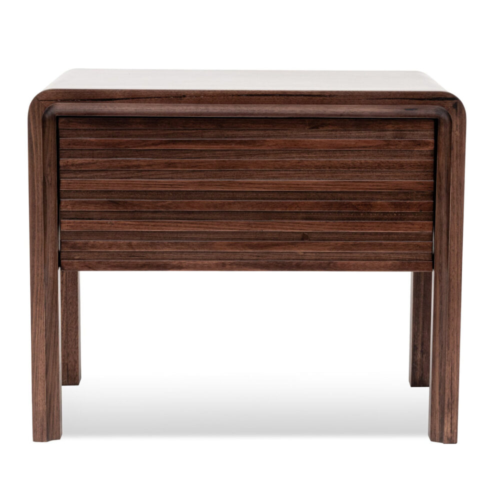 Amparo Single Drawer Bedside Table - Walnut - Image 3