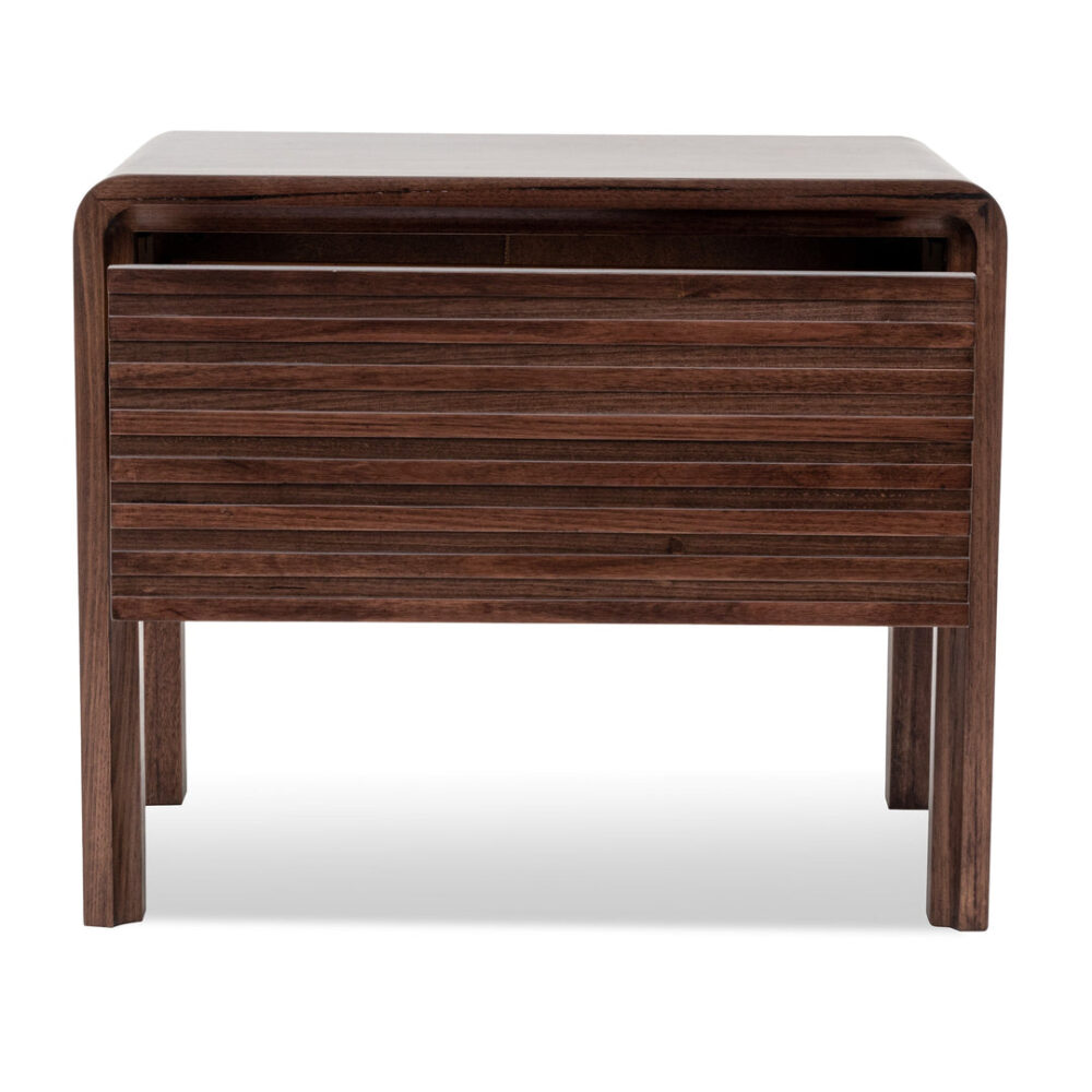 Amparo Single Drawer Bedside Table - Walnut - Image 4