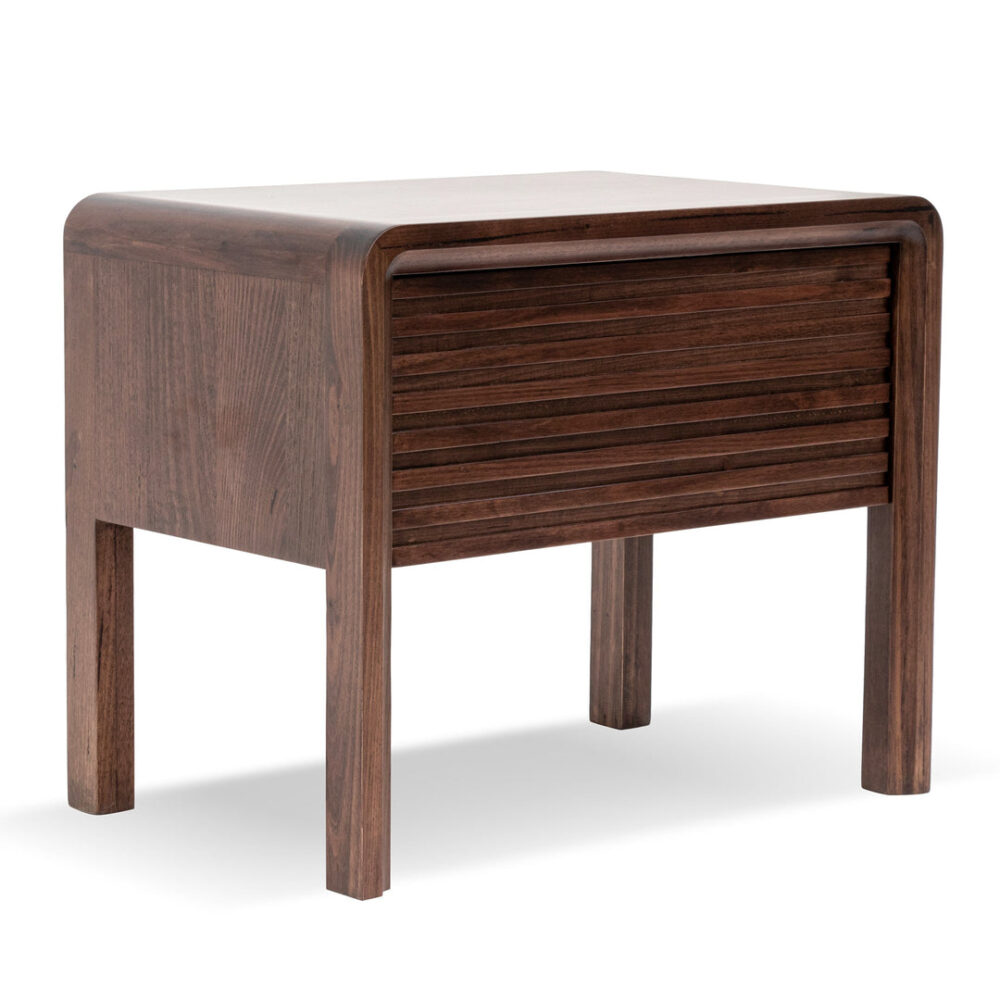 Amparo Single Drawer Bedside Table - Walnut - Image 5