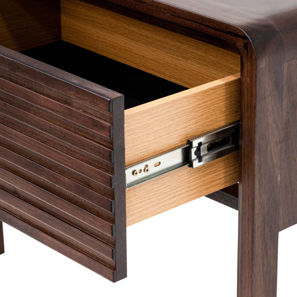 Amparo Single Drawer Bedside Table - Walnut - Image 9