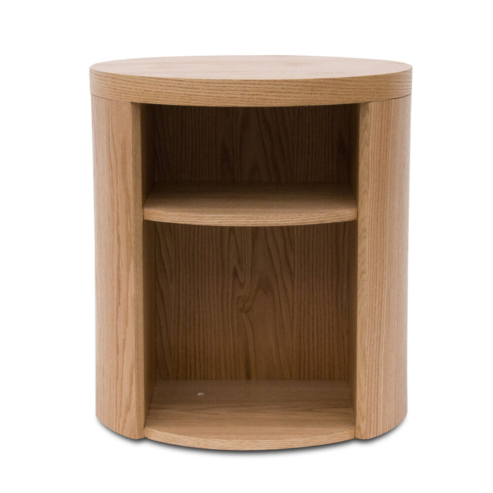 Honigold Round Wooden Bedside Table - Natural - Image 2