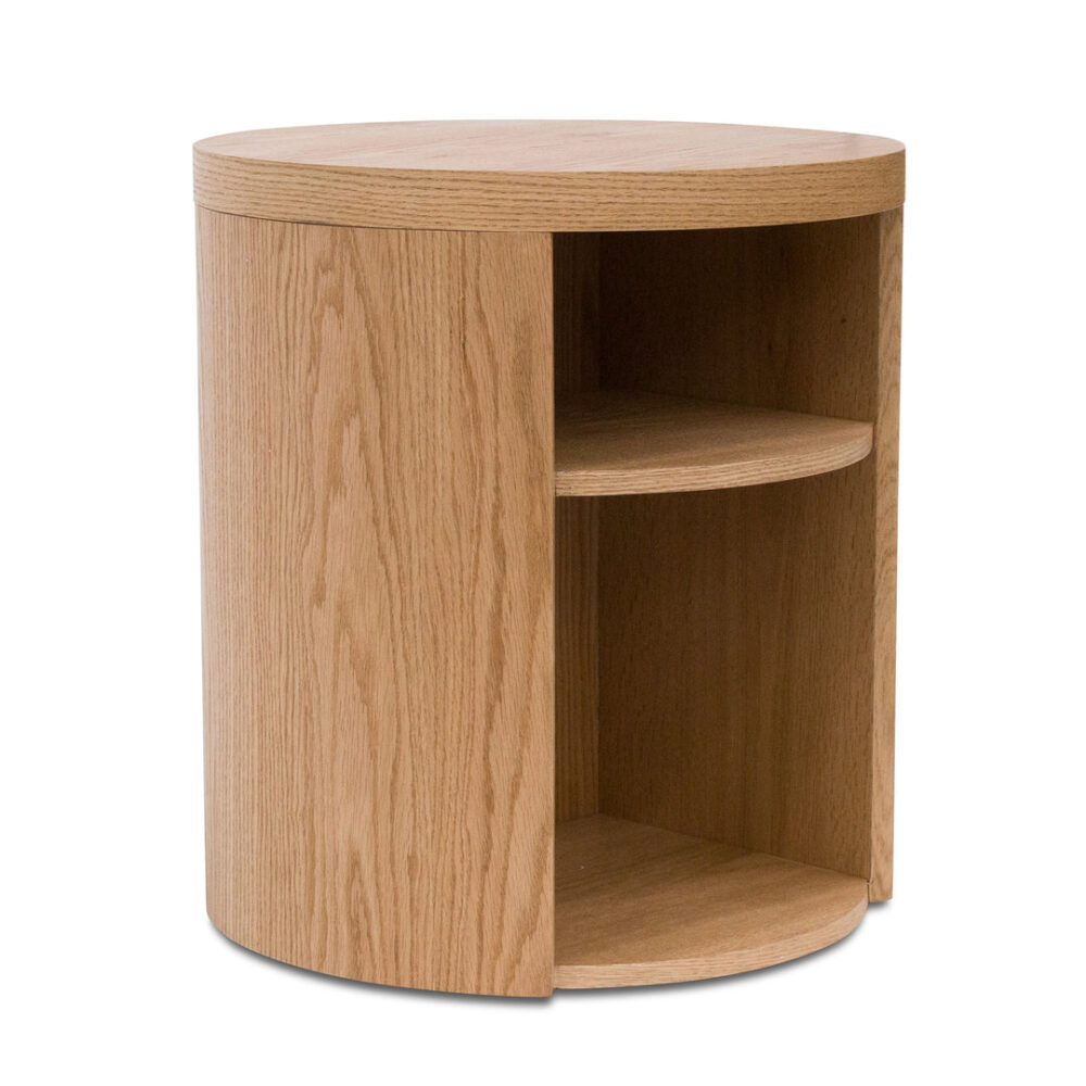 Honigold Round Wooden Bedside Table - Natural - Image 3