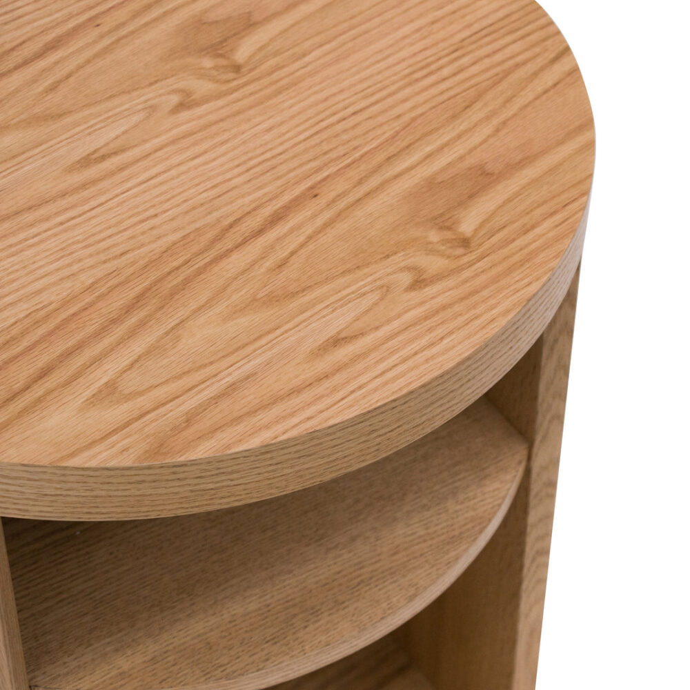 Honigold Round Wooden Bedside Table - Natural - Image 5