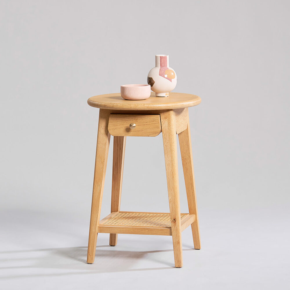Staci Round Side Table - Natural - Image 2