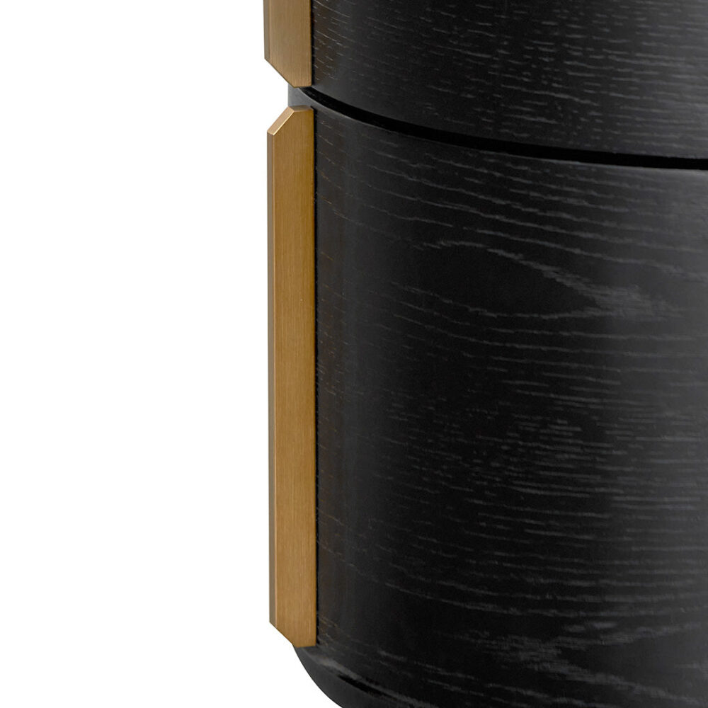Leonard 46cm Round Bedside Table - Black - Image 9