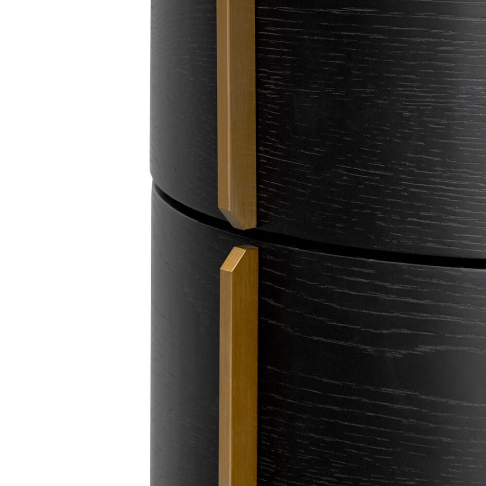 Leonard 46cm Round Bedside Table - Black - Image 8