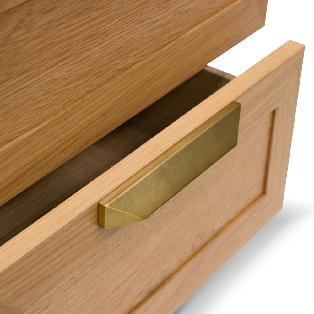Nelda Bedside Table - Natural with Marble Top - Image 10