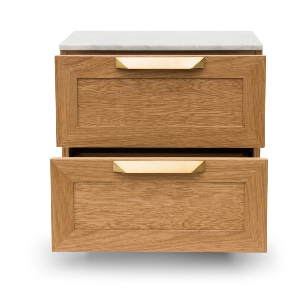 Nelda Bedside Table - Natural with Marble Top - Image 5