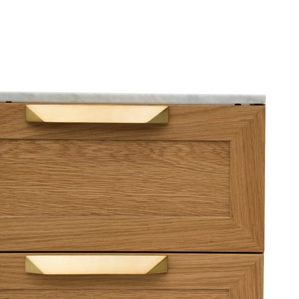Nelda Bedside Table - Natural with Marble Top - Image 9