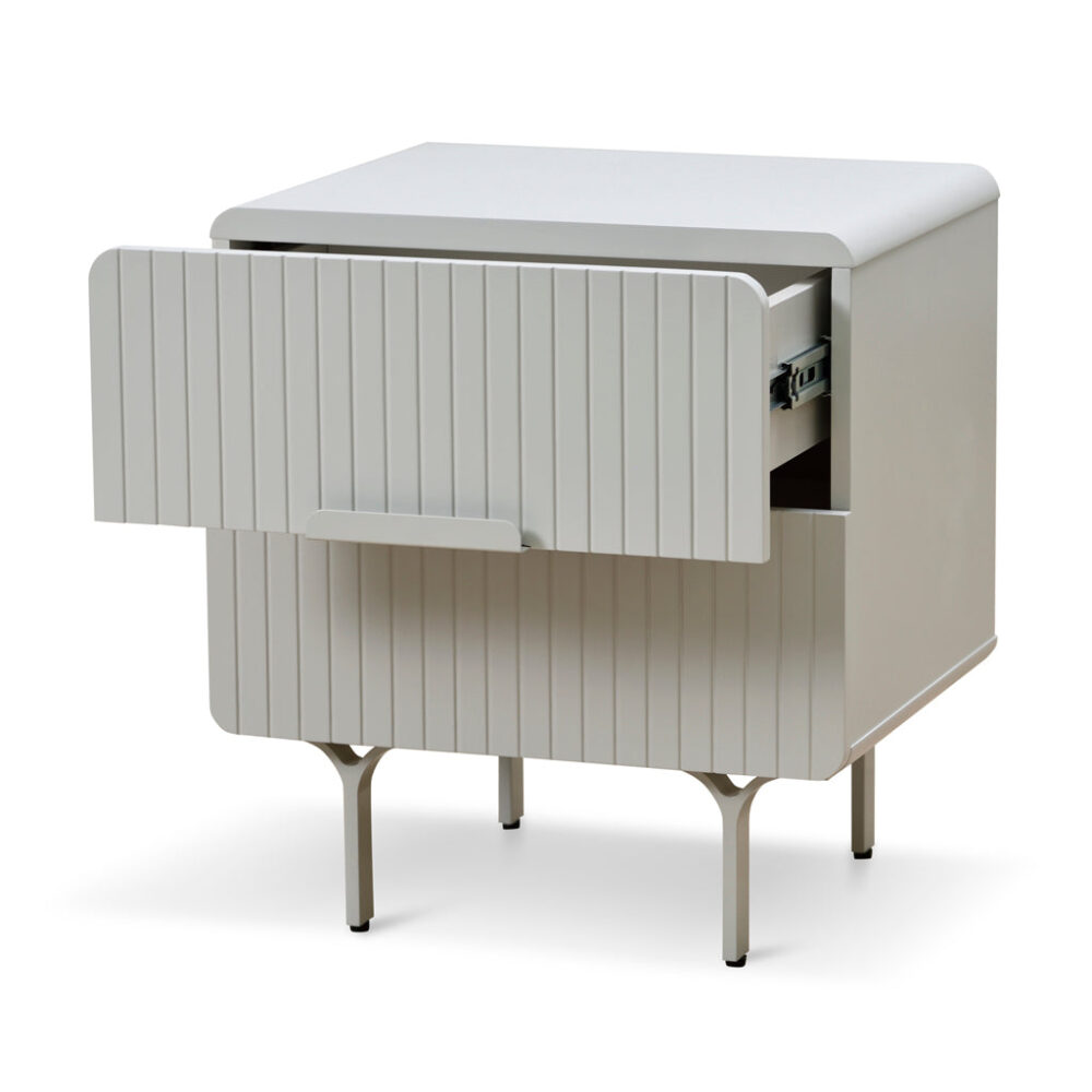 Erwin Bedside Table - Light Grey - Image 4