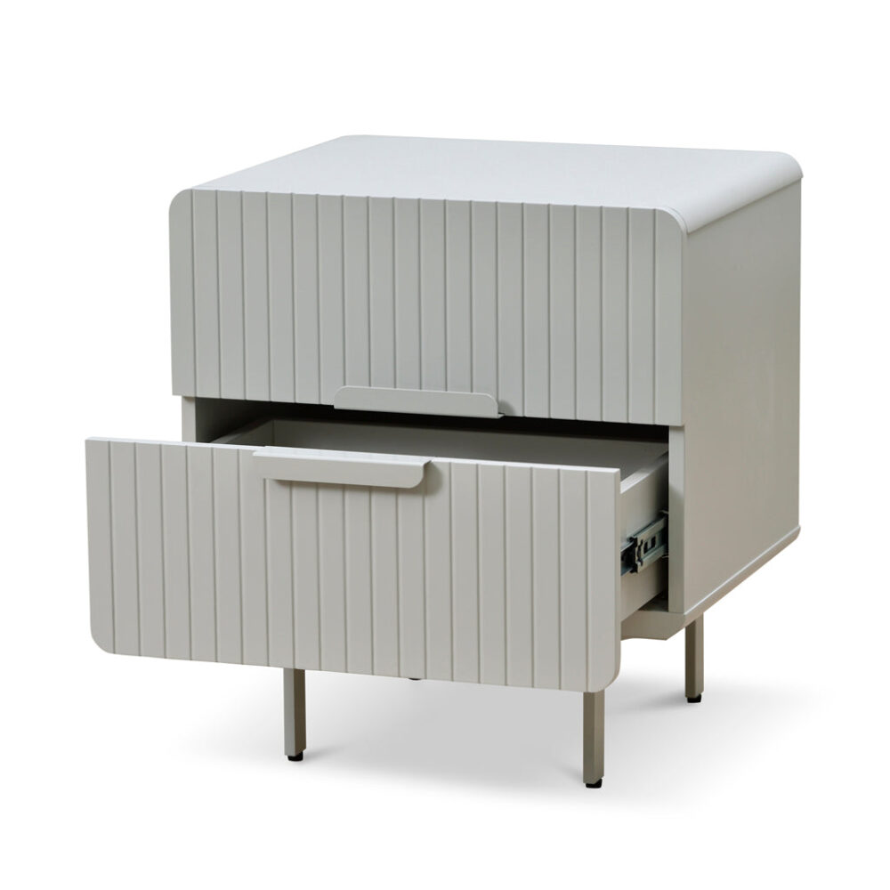 Erwin Bedside Table - Light Grey - Image 5