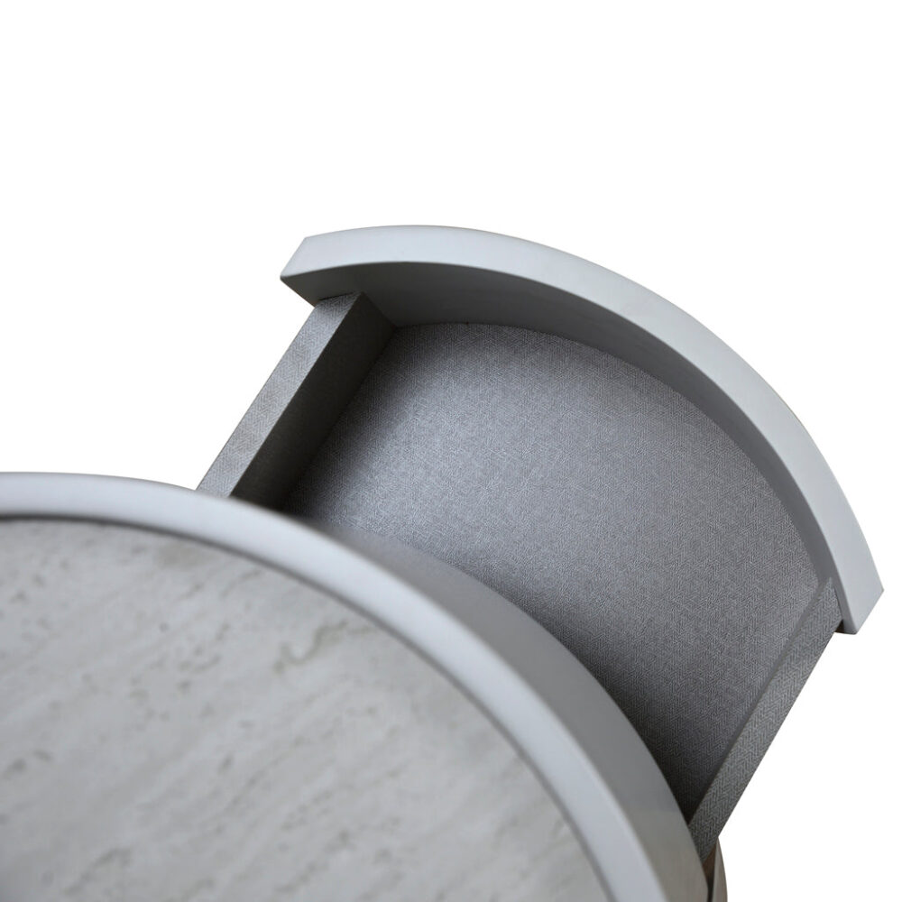 Nithya Bedside Table - Light Grey - Image 11