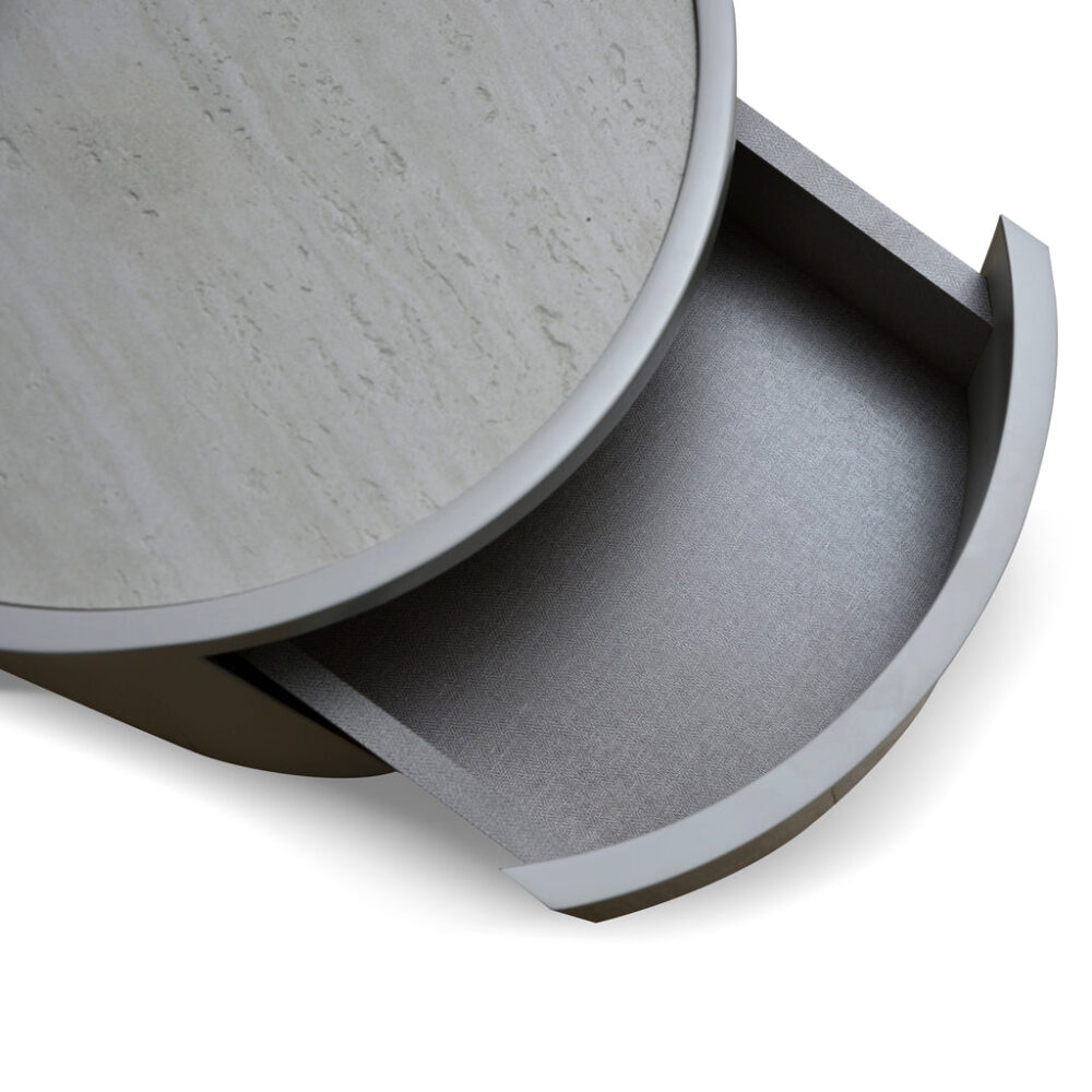 Nithya Bedside Table - Light Grey - Image 12