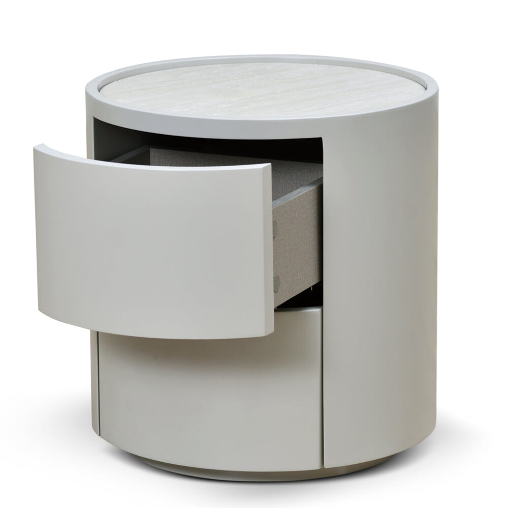 Nithya Bedside Table - Light Grey - Image 6