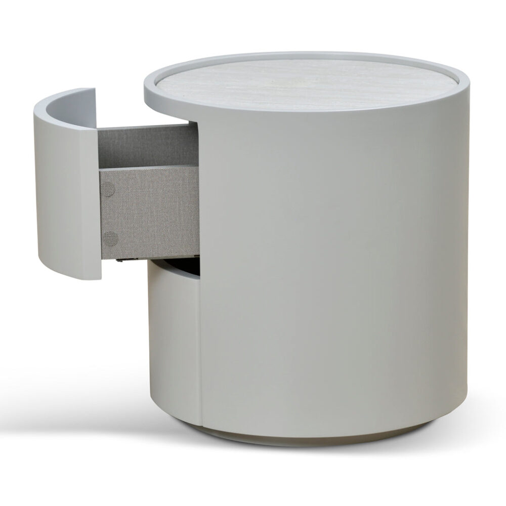 Nithya Bedside Table - Light Grey - Image 8