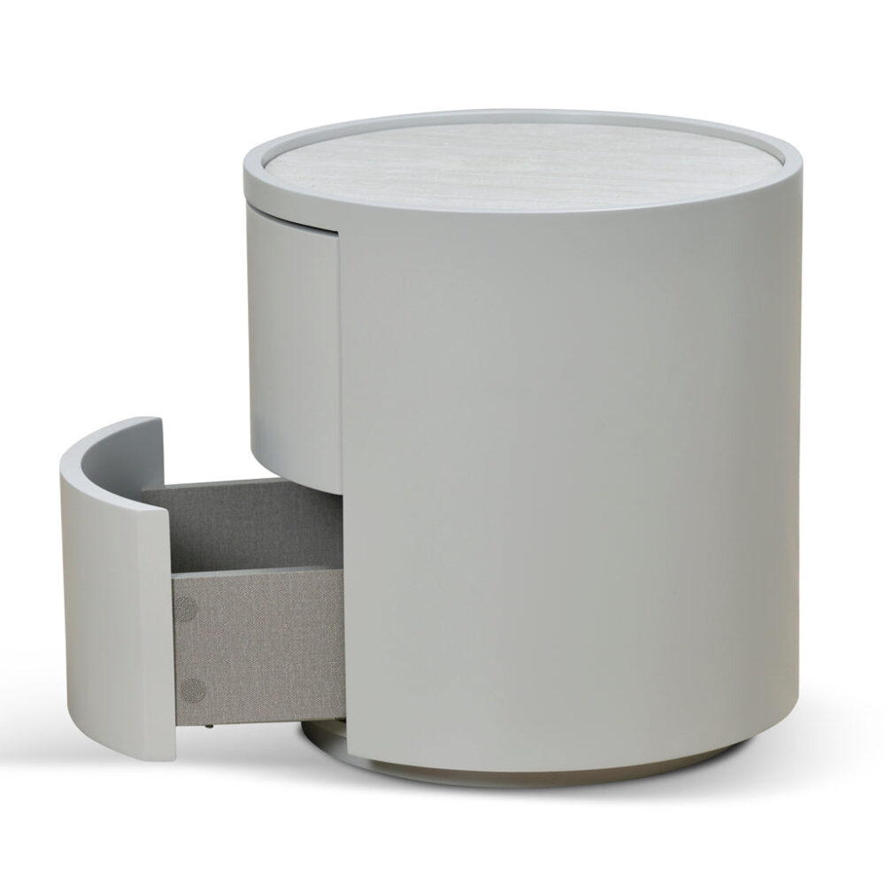 Nithya Bedside Table - Light Grey - Image 10