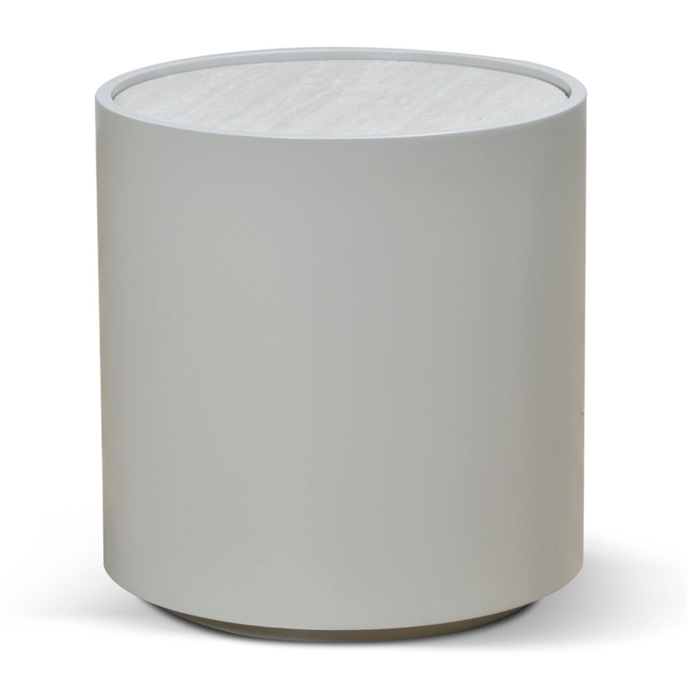Nithya Bedside Table - Light Grey - Image 4