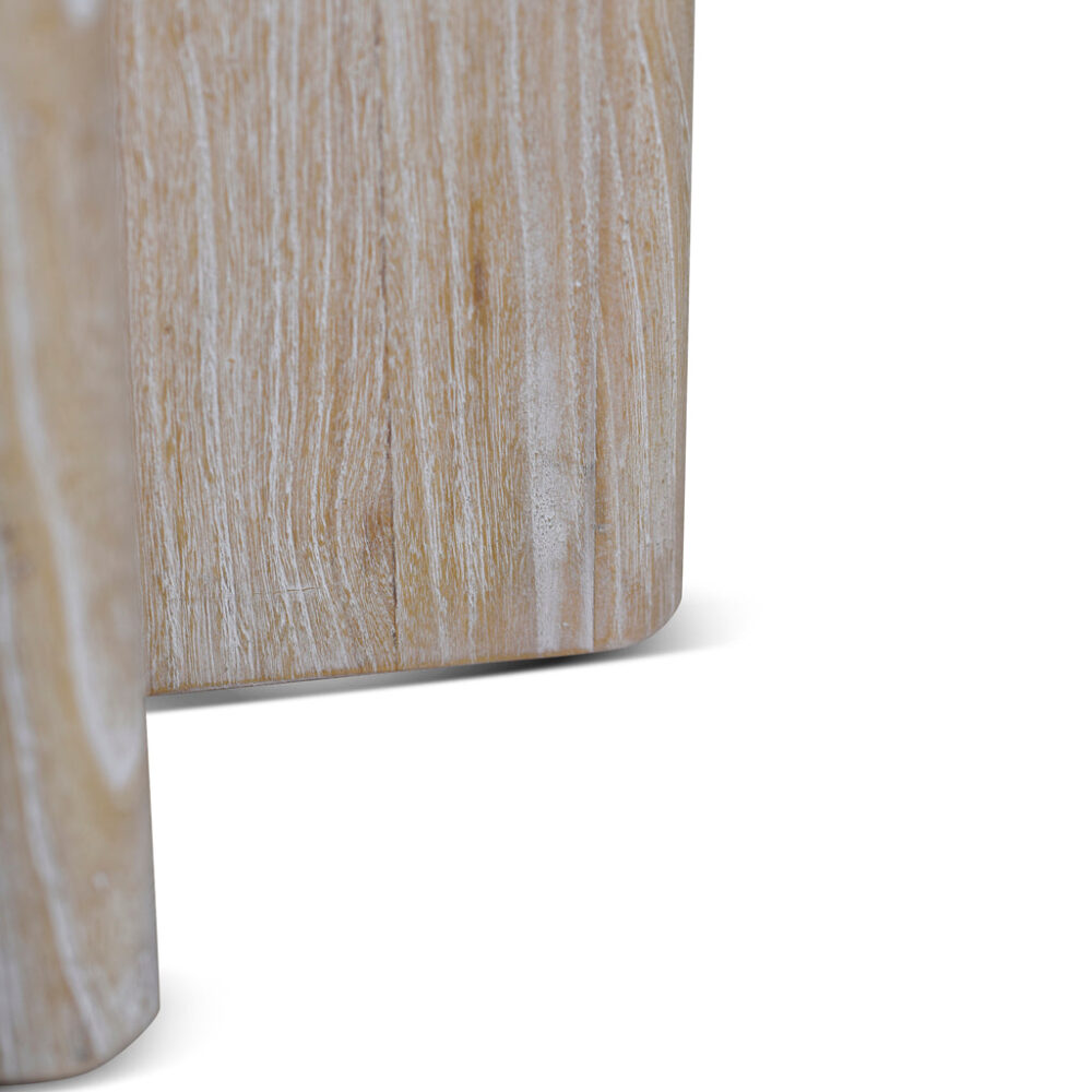 Agosti Travertine Marble Round Side Table - White Wash - Image 5