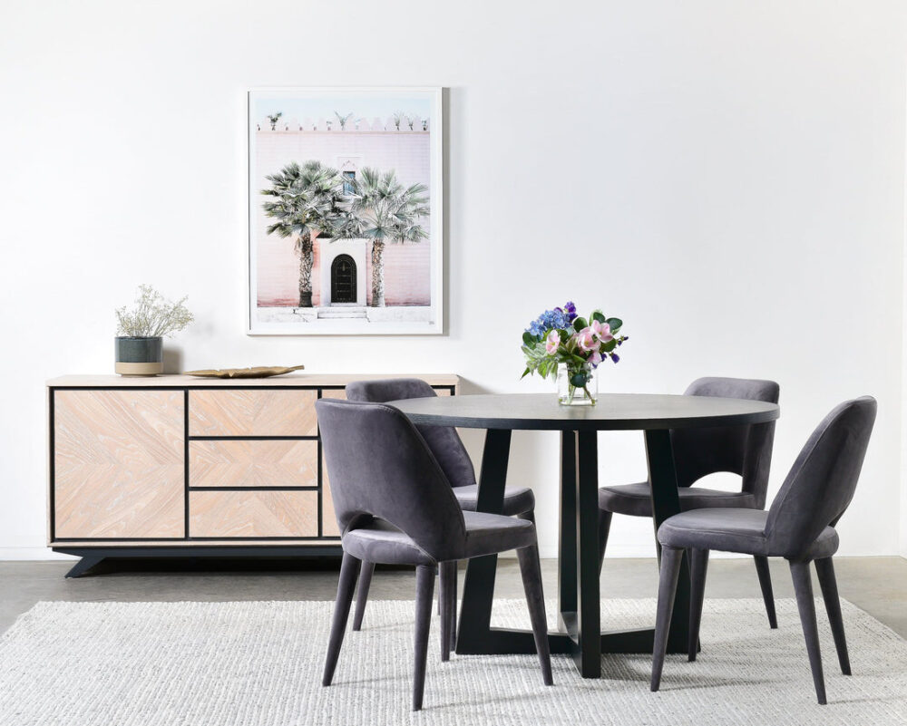 Zodiac 1.5m Round Wooden Dining Table - Black - Image 2