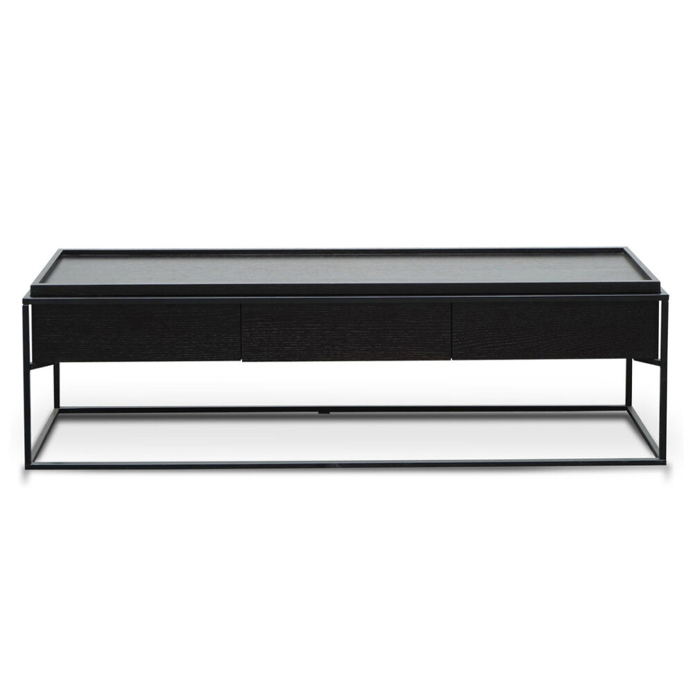Silva 150cm Wooden TV Entertainment Unit - Full Black - Image 3