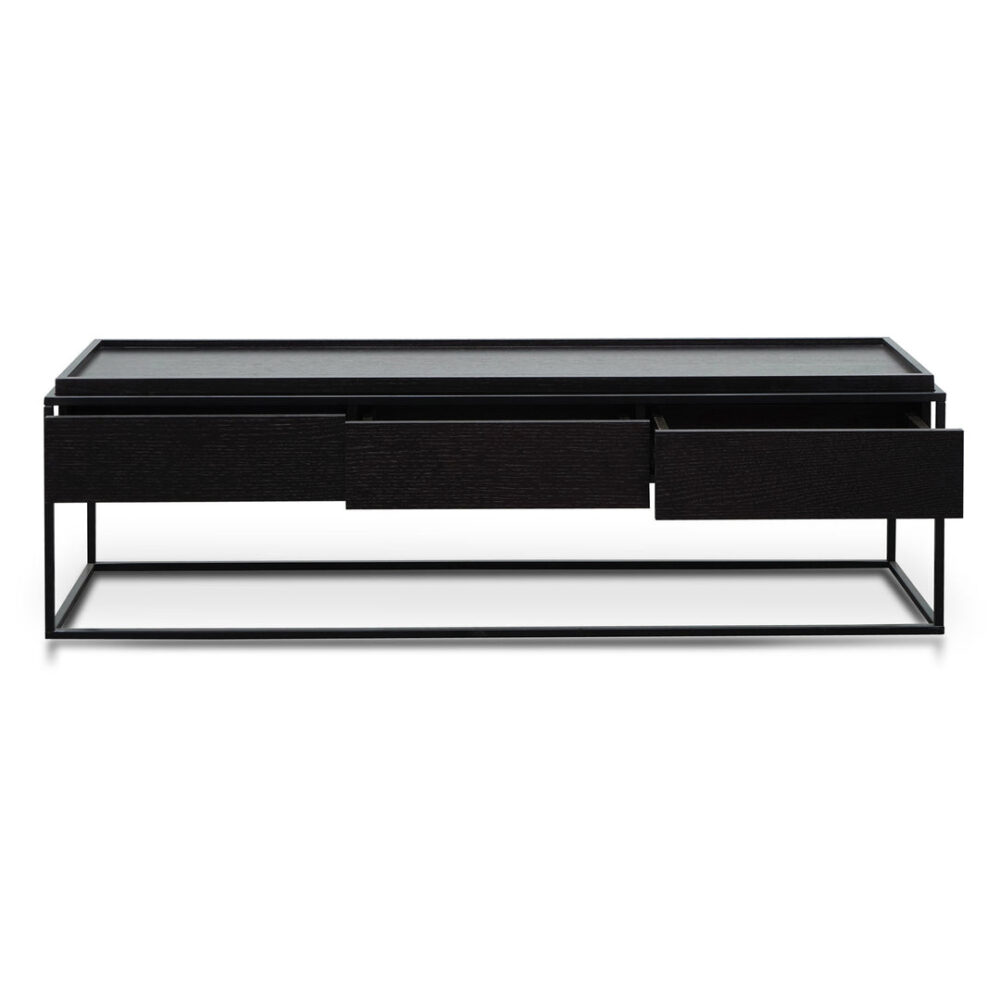 Silva 150cm Wooden TV Entertainment Unit - Full Black - Image 8