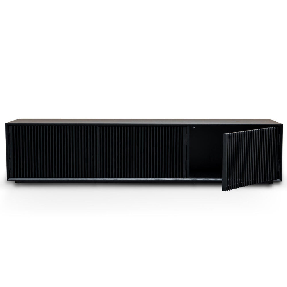 Dahlia 2m Wooden TV Entertainment Unit - Black - Image 2