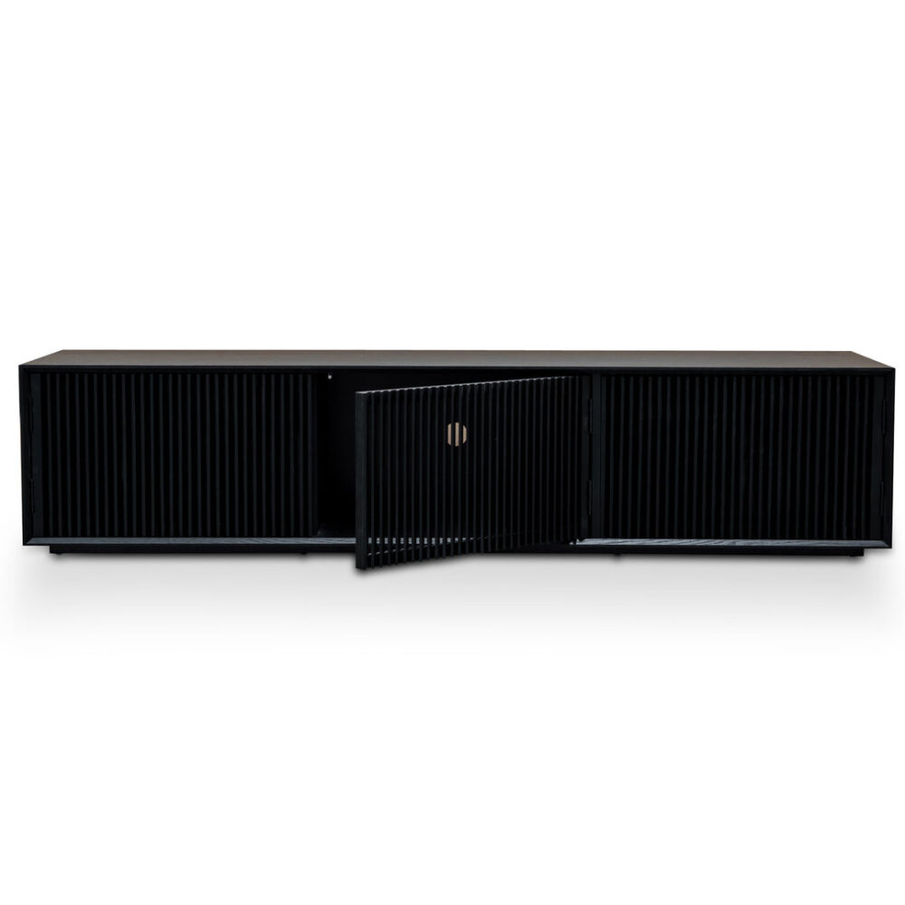 Dahlia 2m Wooden TV Entertainment Unit - Black - Image 4