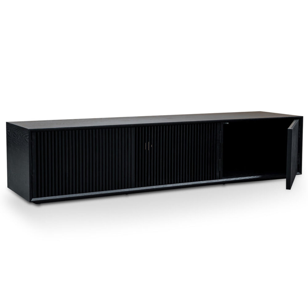 Dahlia 2m Wooden TV Entertainment Unit - Black - Image 6