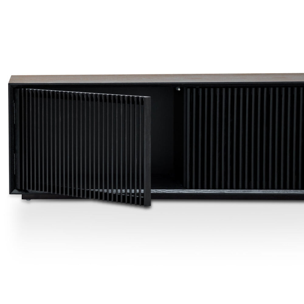 Dahlia 2m Wooden TV Entertainment Unit - Black - Image 9